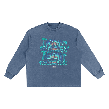 Snow Washed Frayed Edge T-Shirt